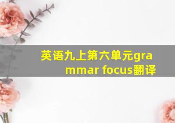 英语九上第六单元grammar focus翻译